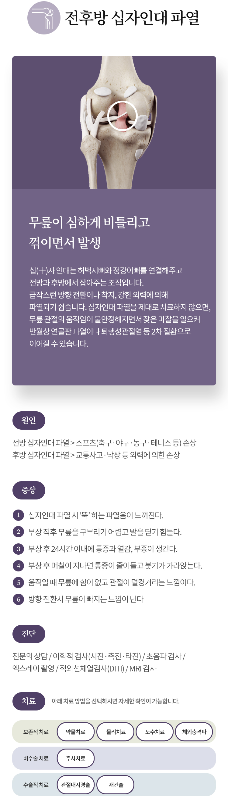 전후방 십자인대 파열